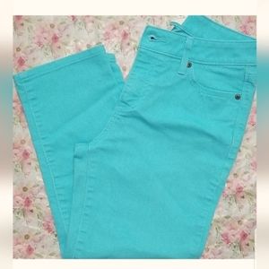 St. John's Bay turquoise cropped capri pants sz 6